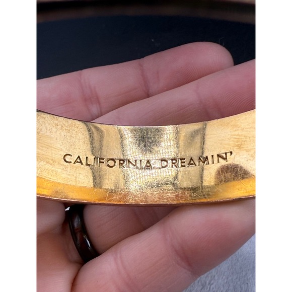 Vintage Kate Spade Bangle Bracelet Blue Enamel Palm Springs California 8.5" - Picture 4 of 6